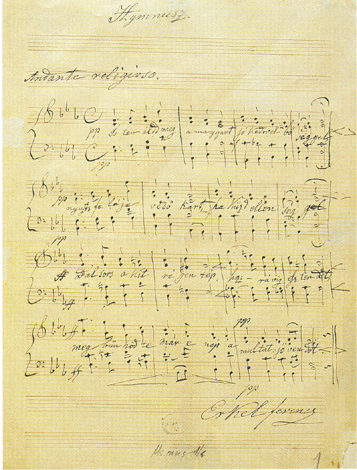 Erkel Ferenc (1810-1893): Himnusz. Vegyeskari változat. - Szerzői kézirat, 1880-as évek
